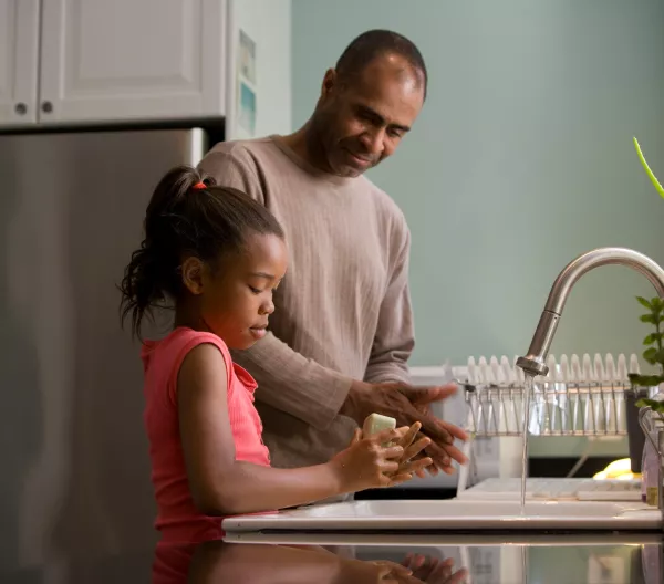 washing hands